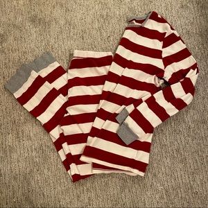 Women’s Burt’s Bees Rugby striped pajamas.